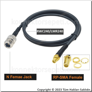 N female - RP SMA female Coaxial Cable LMR240/RWC240