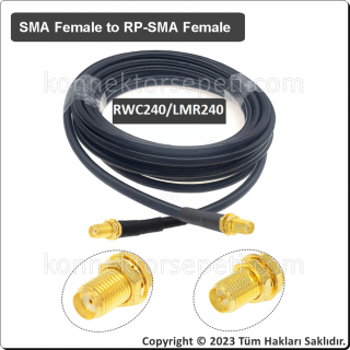 RP SMA female to SMA female Coaxial Cable LMR240/RWC240