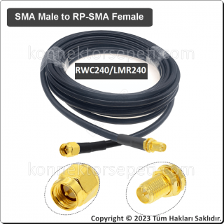 SMA male to RP SMA female Coaxial Cable LMR240/RWC240