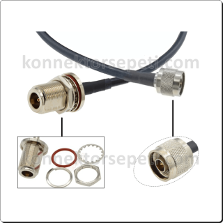 N female bulkhead  - N male Coaxial Cable Rg58