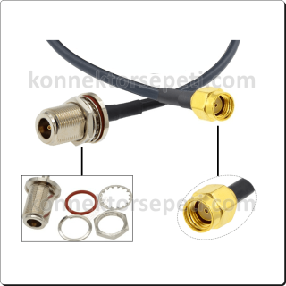 N female  bulkhead - RP SMA male Coaxial Cable Rg58