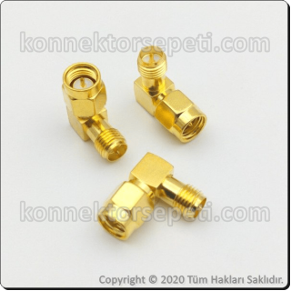 SMA male - RP SMA feMale L Type Converter Connector