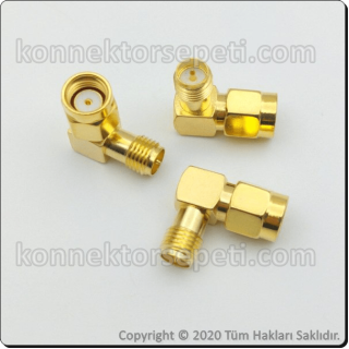 RP SMA male - RP SMA feMale L Type Converter Connector 