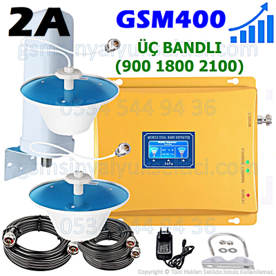 GSM Sinyal Yükseltici Boooster Çift Bandlı - 2 İç Antenli