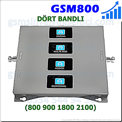 GSM Sinyal Yükseltici Boooster Dört Bandlı - 2 İç Antenli